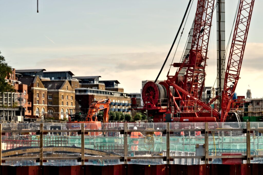 Crane in landscape